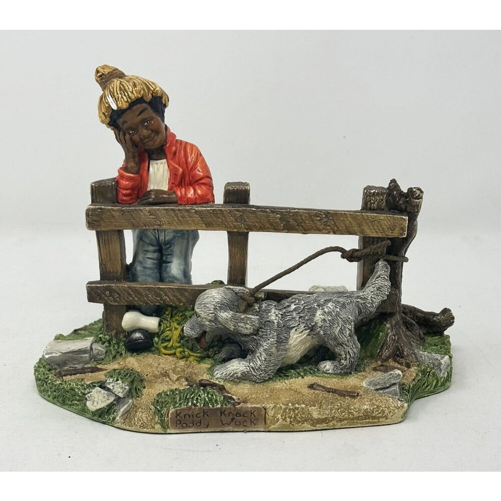 NATURECRAFT KNICK KNACK PADDY WACK Dog Bone #979 Black Americana England 1988